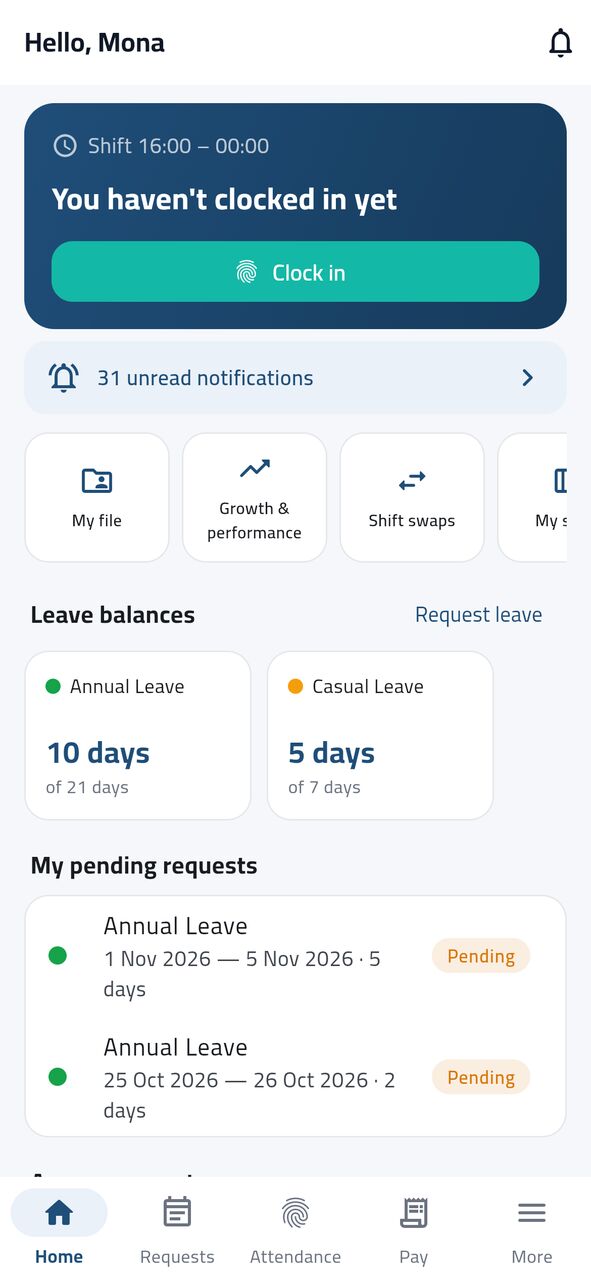 Azad HRMS — screen 1